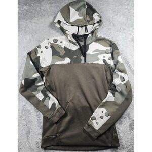 Nike Dri-FIT Hoodie Sweatshirt Mens Small Green Camo Pullover Fleece Athletic